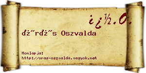 Órás Oszvalda névjegykártya